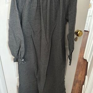 Petite Plume Women's Flannel Delphine Nightgown in Grey Small